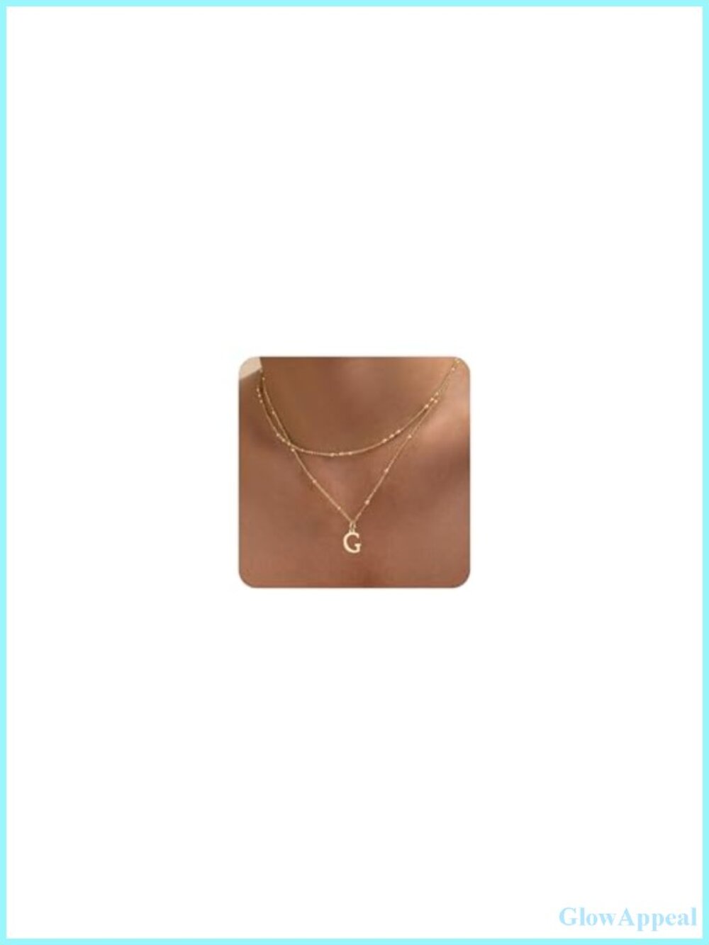 14K Gold Plated Initial Necklace for Women - Layered A-Z Letter Pendant,